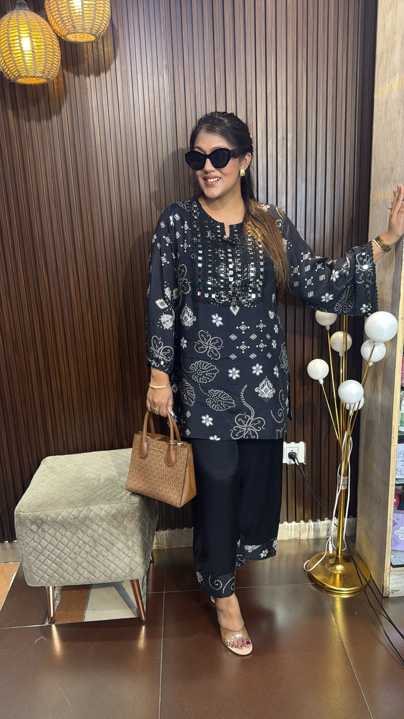 BLACK PRINTED CORD-SET