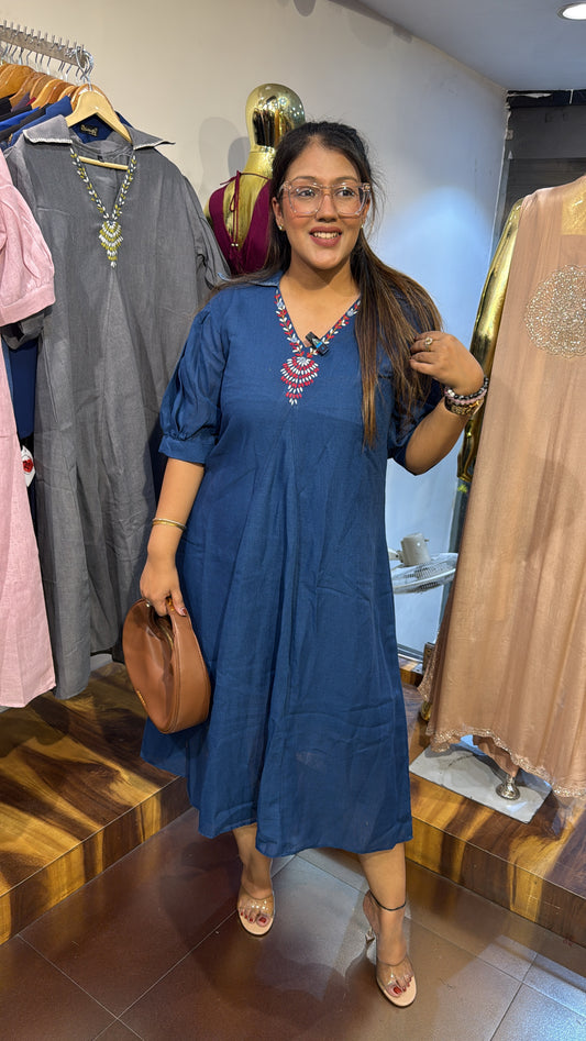 A LINE COTTON DRESS
