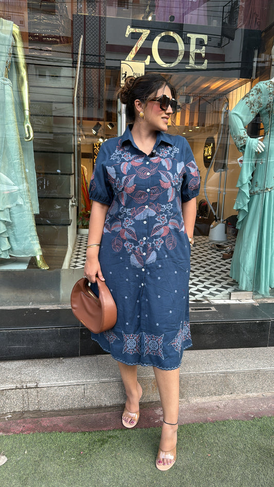 COTTON DENIM DRESS