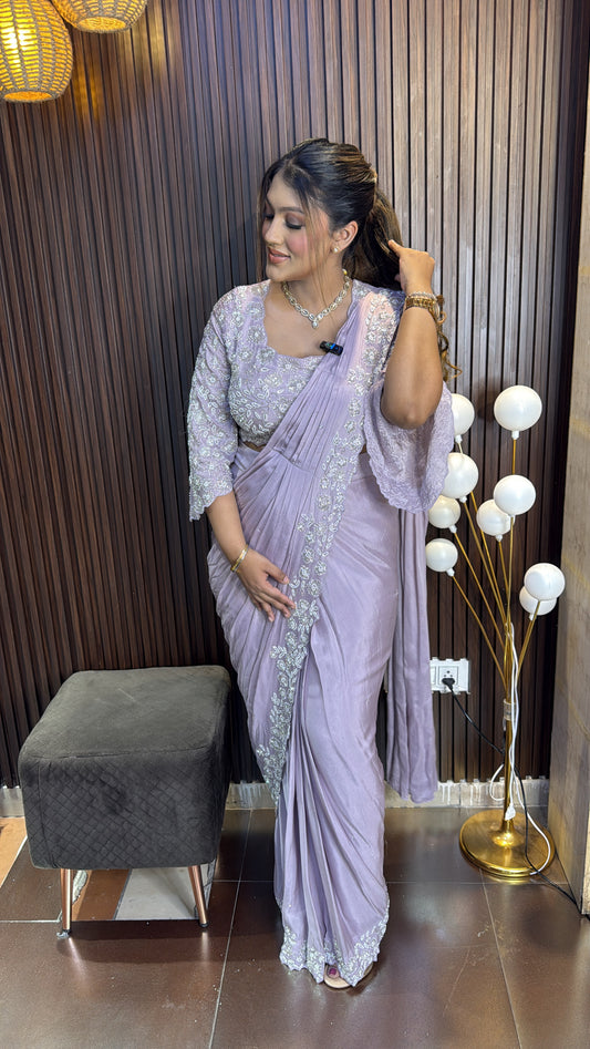 LAVENDER DRAPE SAREE
