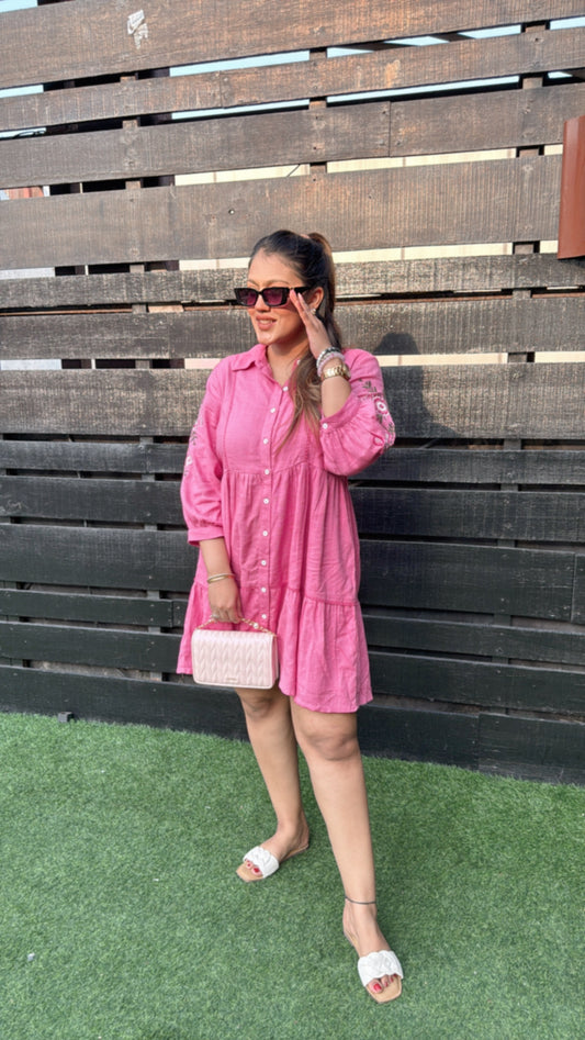 PINK THREAD DRESS