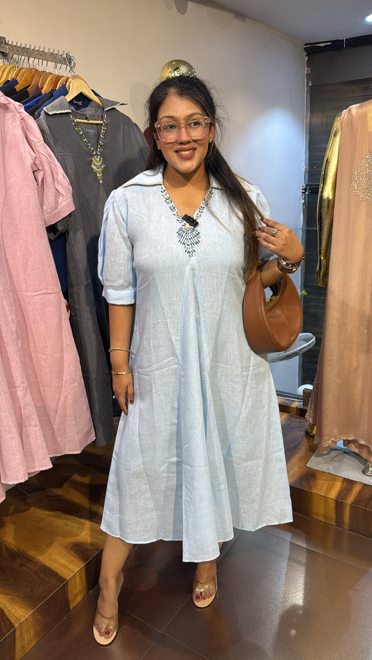 A LINE COTTON DRESS