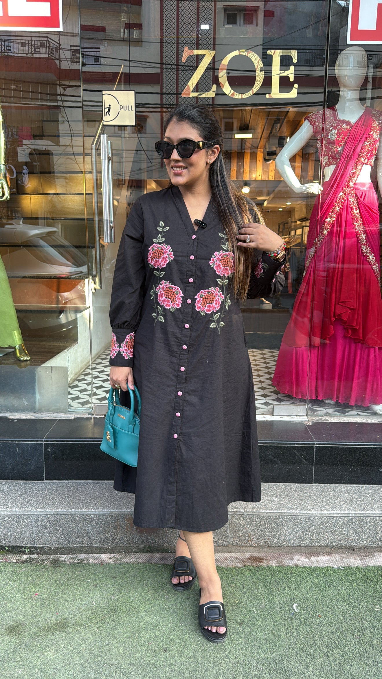 LONG THREADWORK DRESS