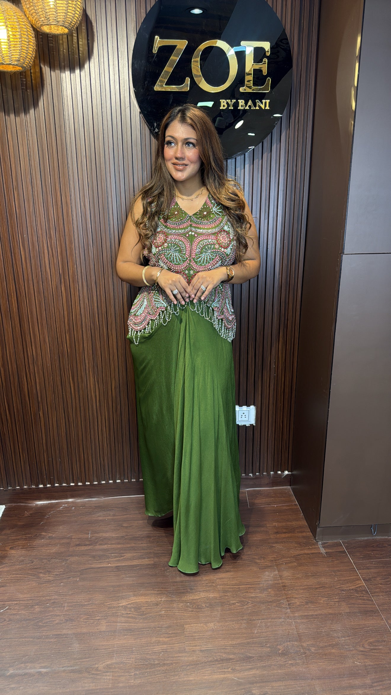 MULTICOLOUR INDO-WESTERN DRAPE OUTFIT