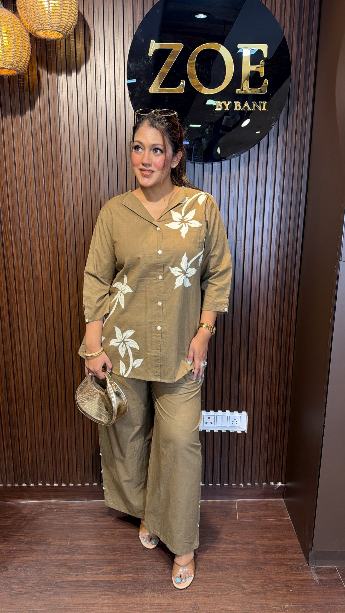CASUAL BROWN CORD-SET