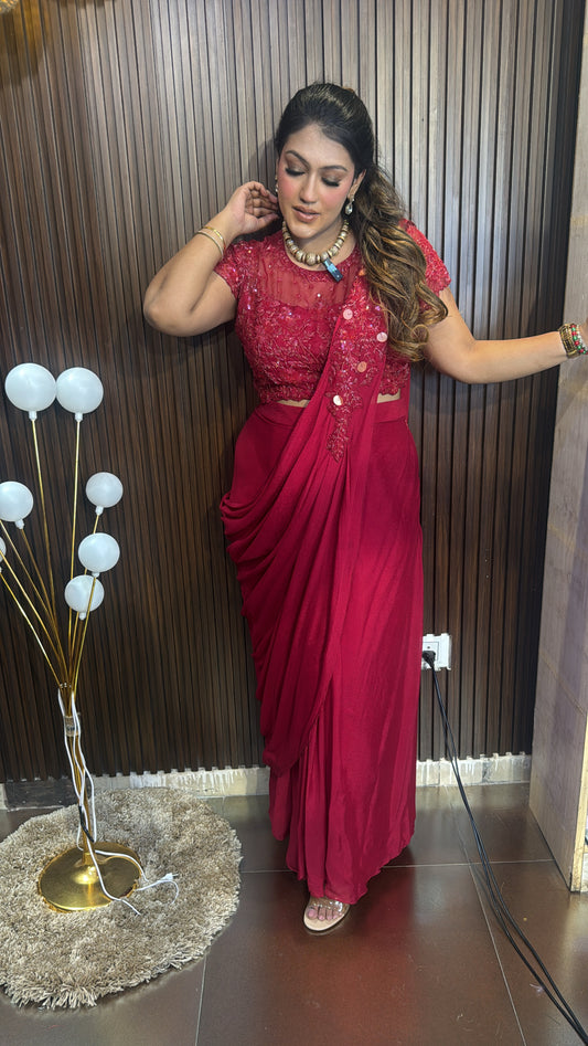 DETACHABLE DRAPE SAREE
