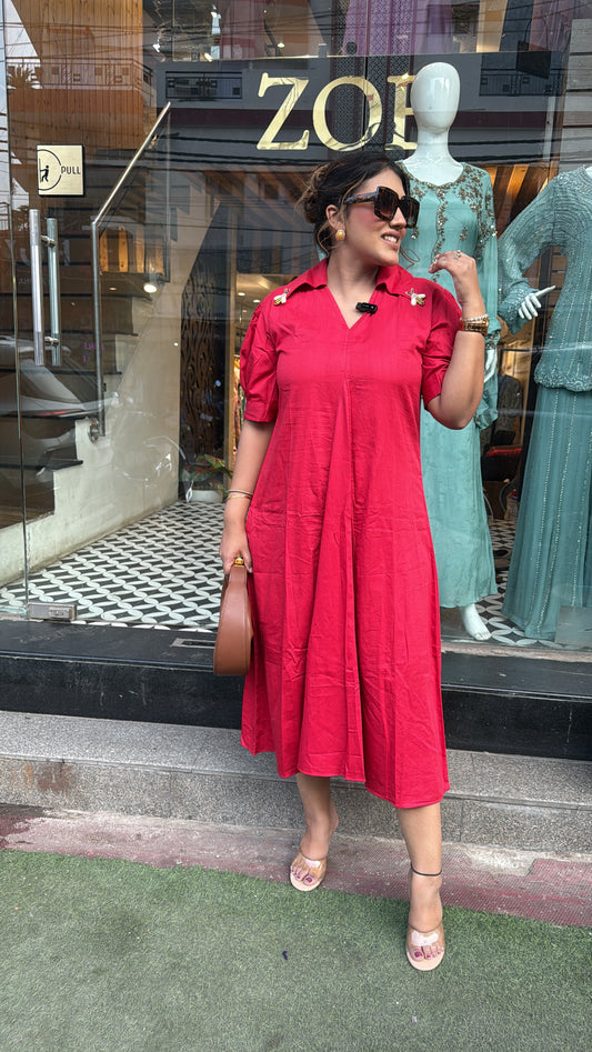 COTTON A LINE DRESS