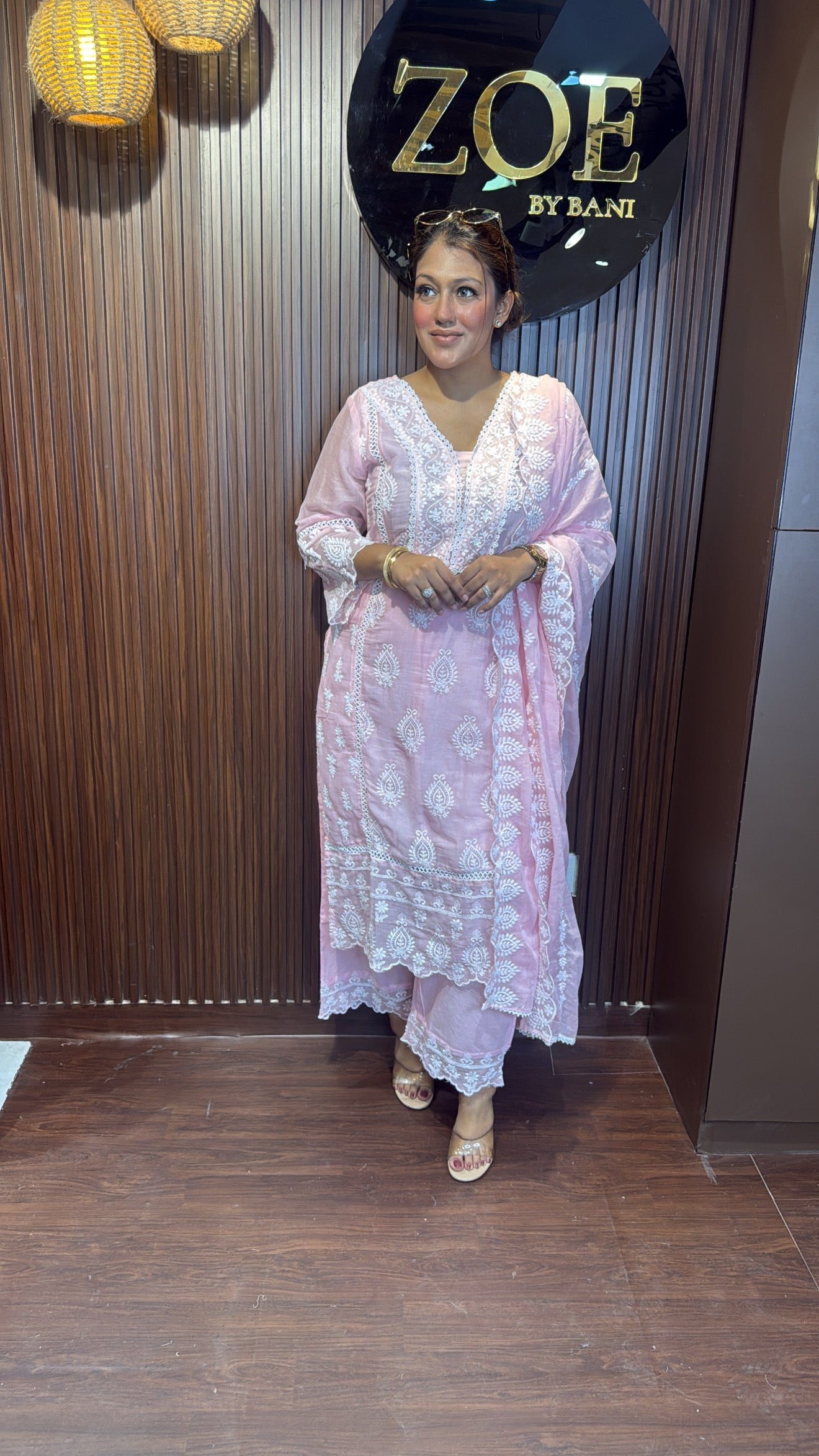 BABY PINK THREADWORK SUIT