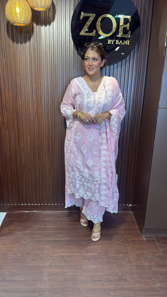 BABY PINK THREADWORK SUIT