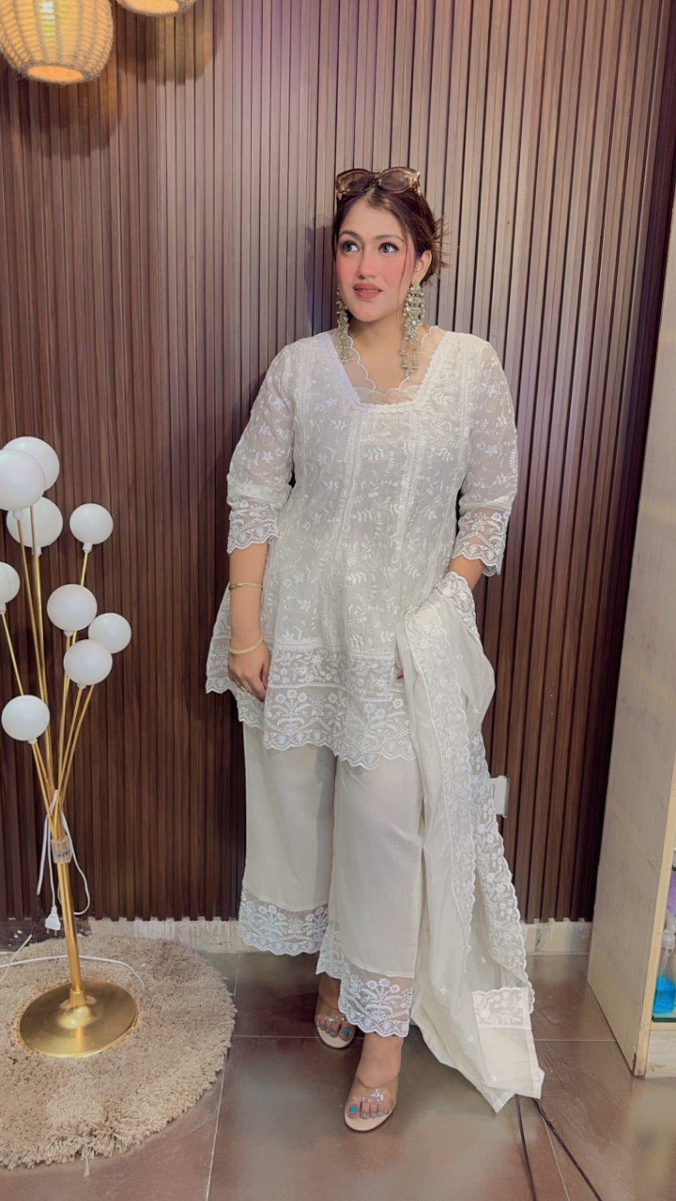 WHITE PEPLUM SUIT SET