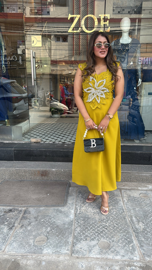 ADIRA- FLOWER LONG DRESS