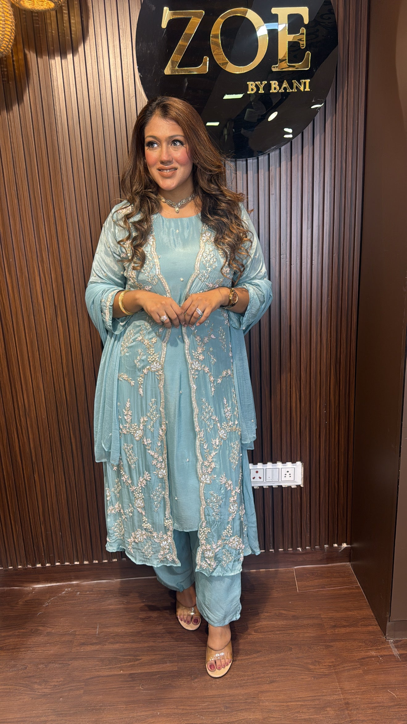 Blue jacket suit set
