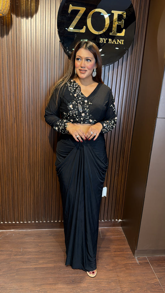 INDO-WESTERN LYCRA TWO PIECE OUTFIT