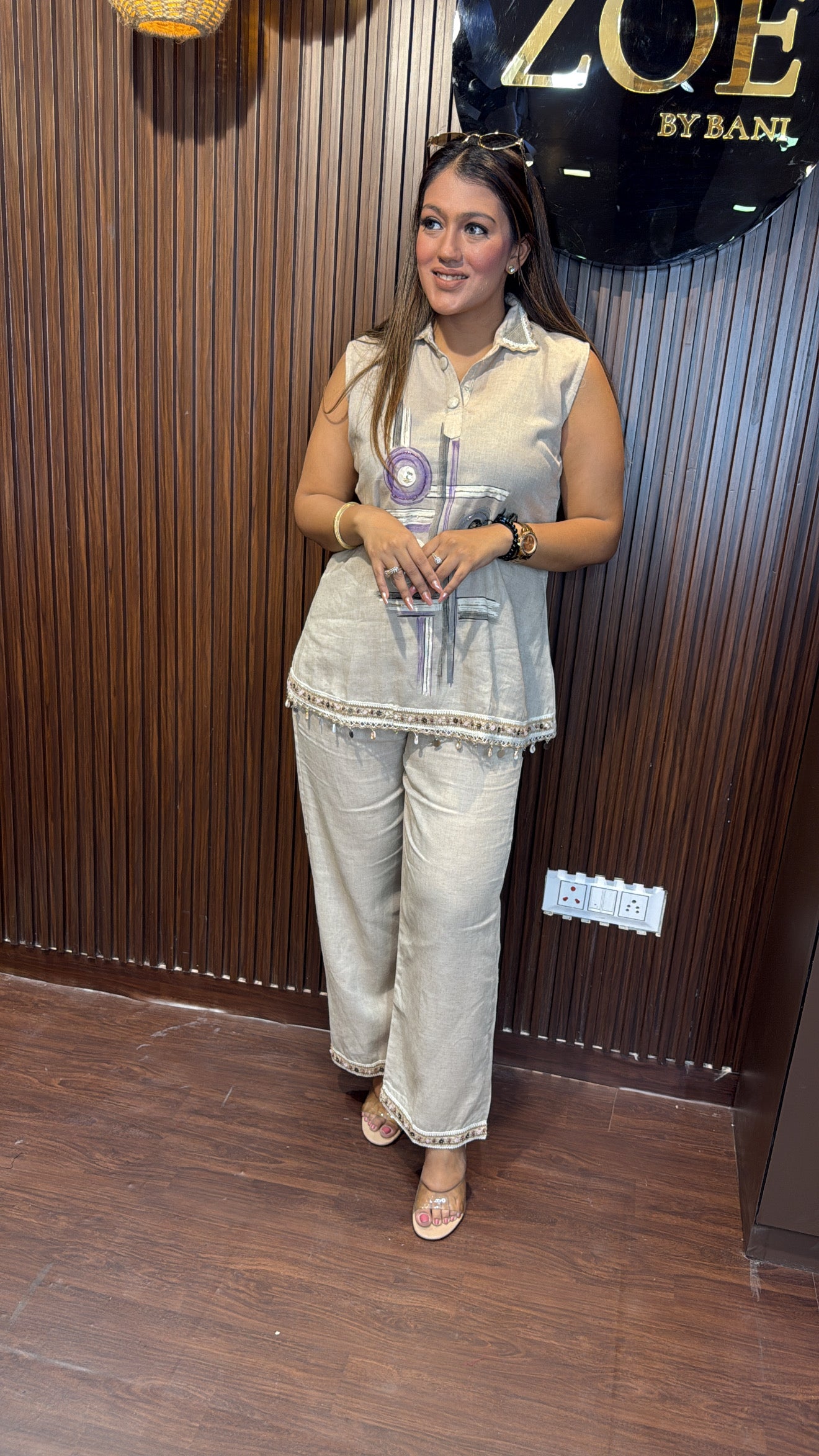 KHADI COTTON CORD- SET WITH SLEEVES