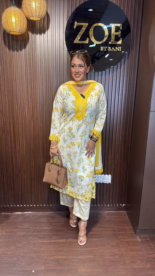 FLORAL COTTON SUIT