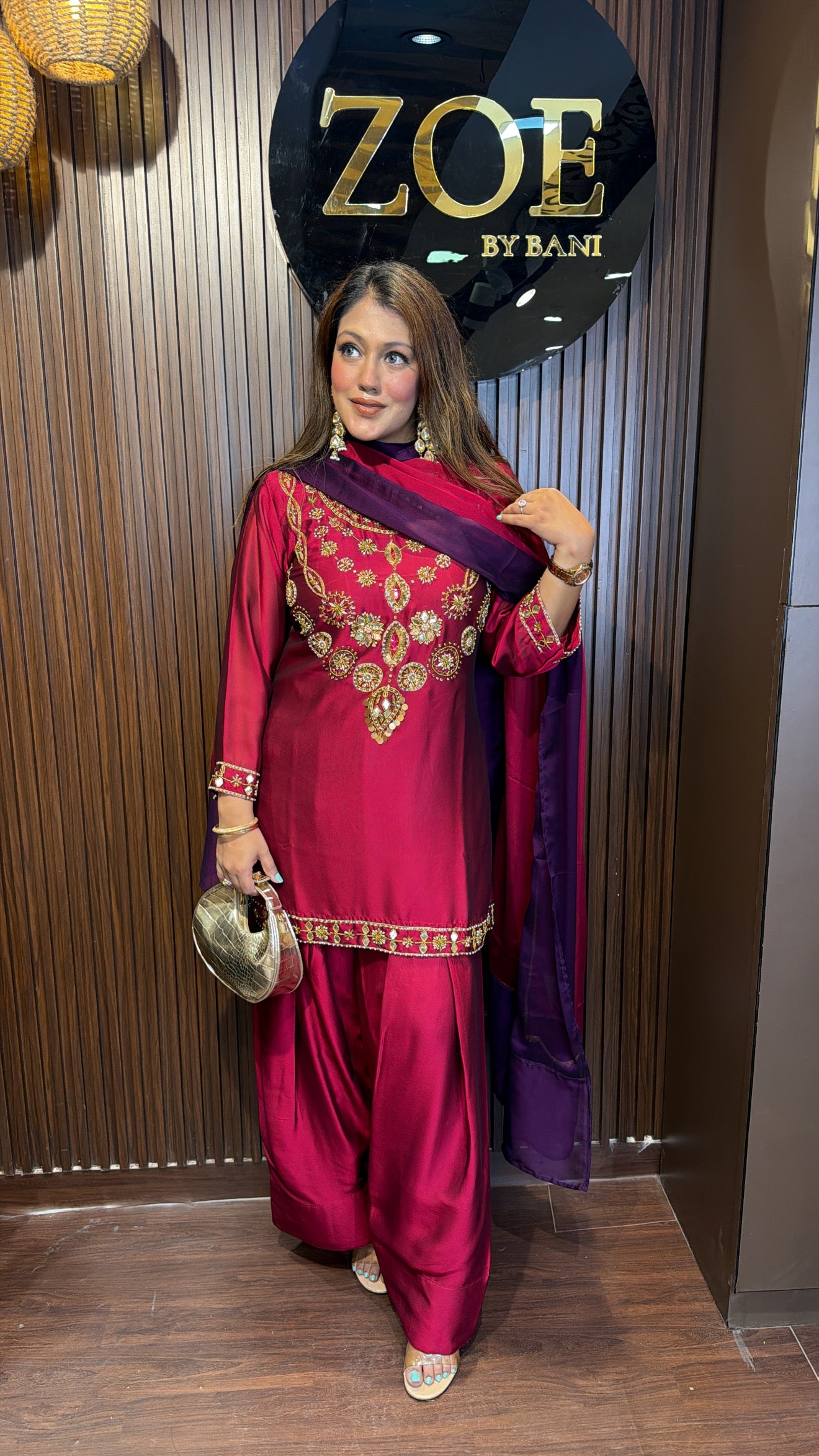 DOUBLE COLOUR FARSHI SUIT