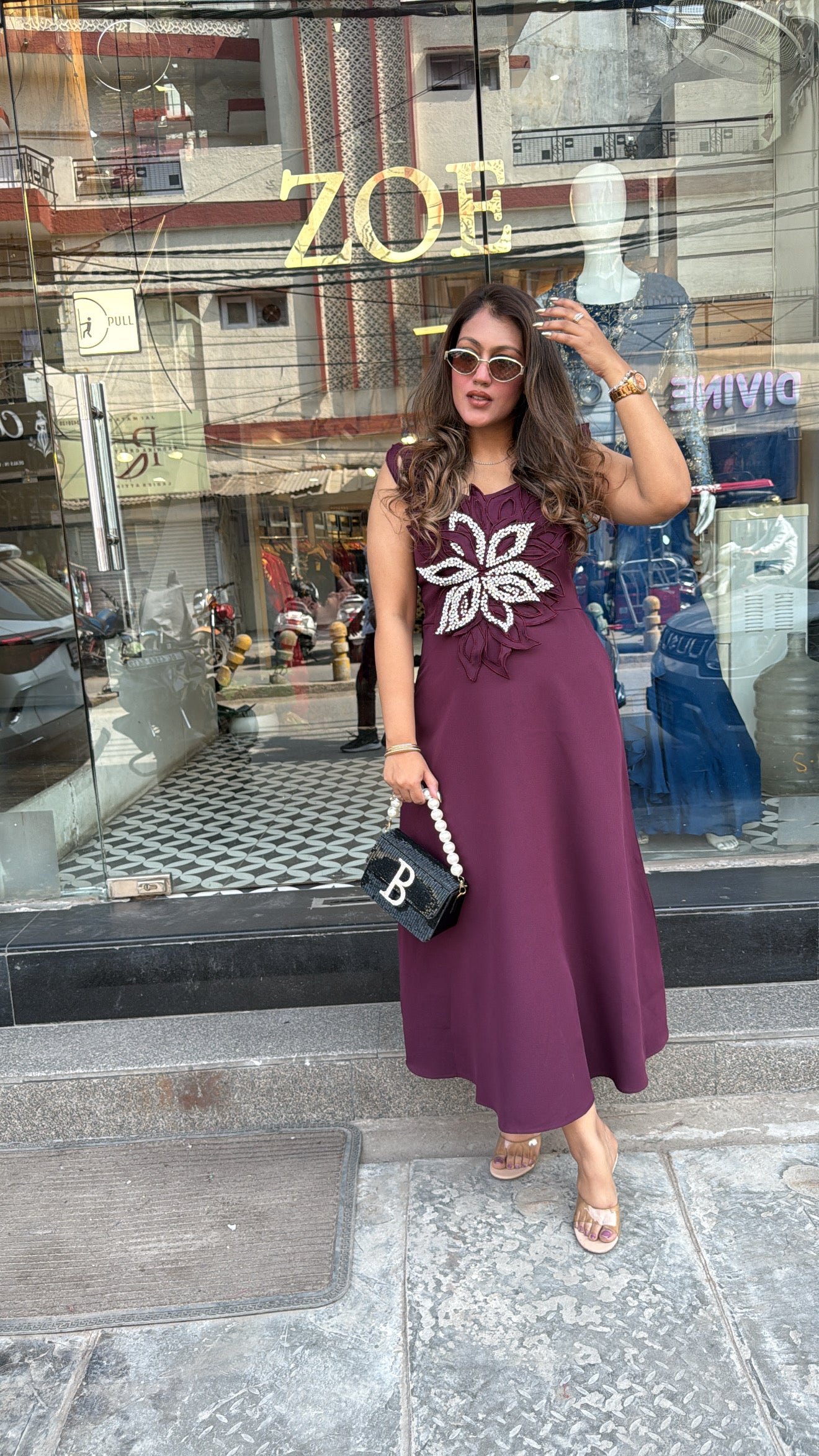 ADIRA- FLOWER LONG DRESS