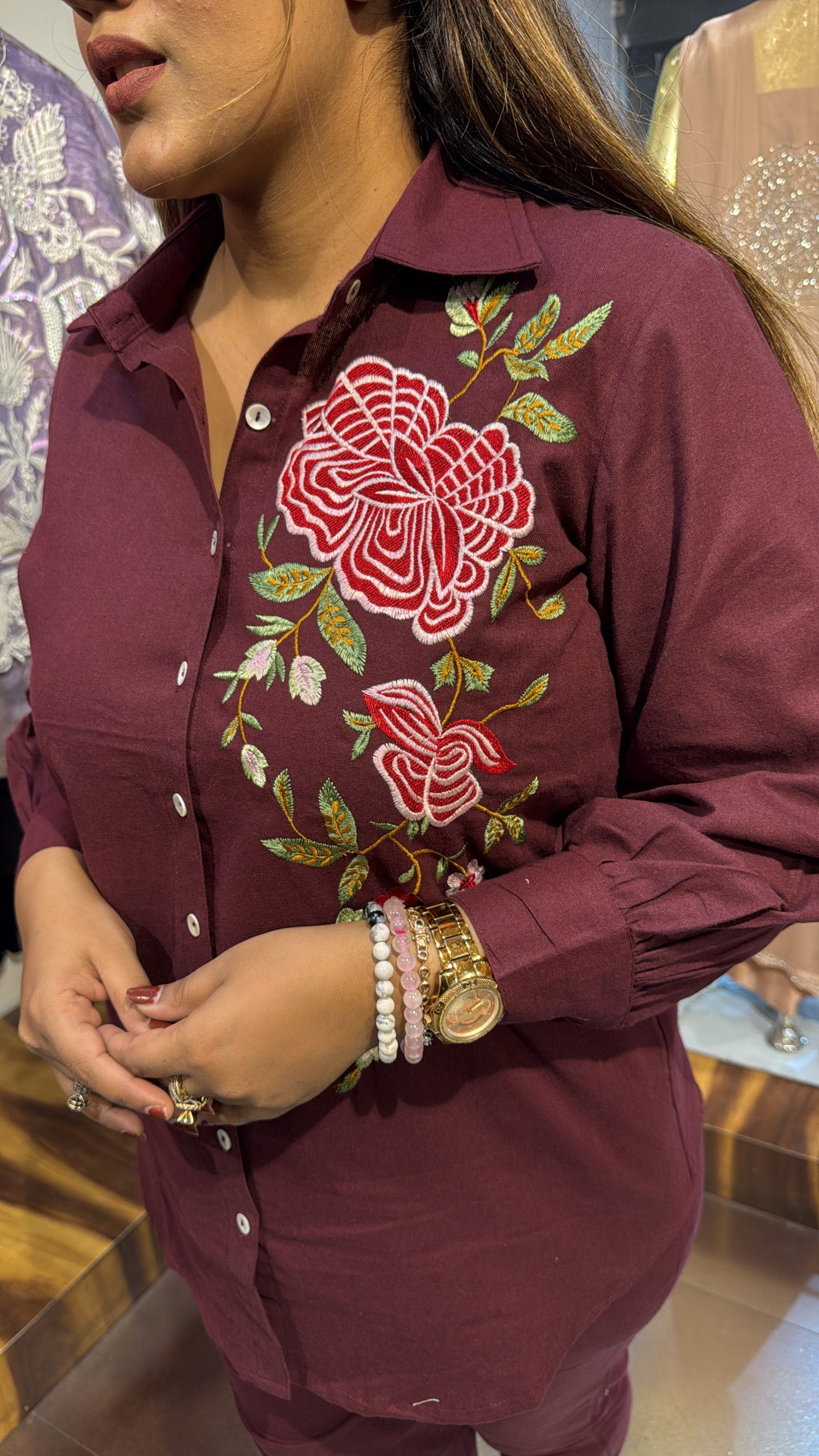 COTTON THREADWORK CORD-SET