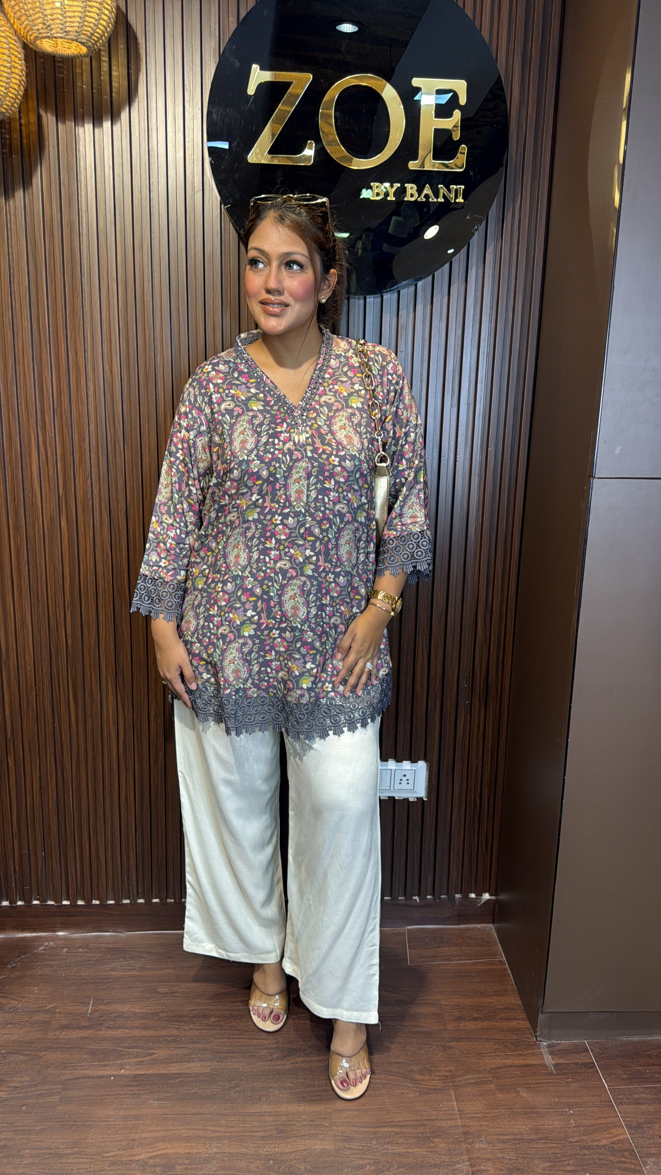 PRINTED LACE MUSLIN TOPS