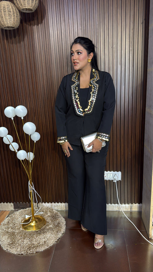 MIRROR WORK BLAZER SET