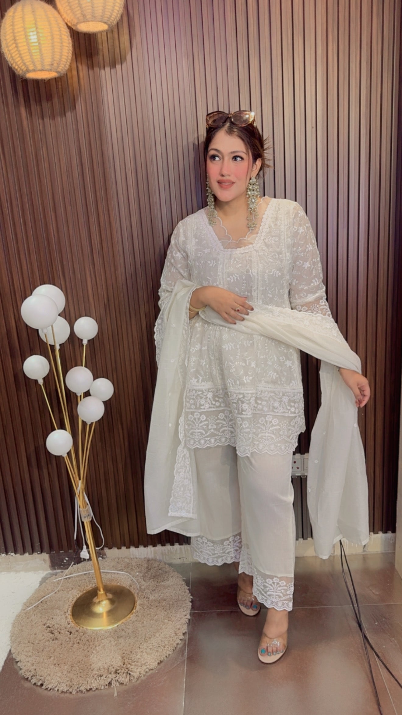 WHITE PEPLUM SUIT SET