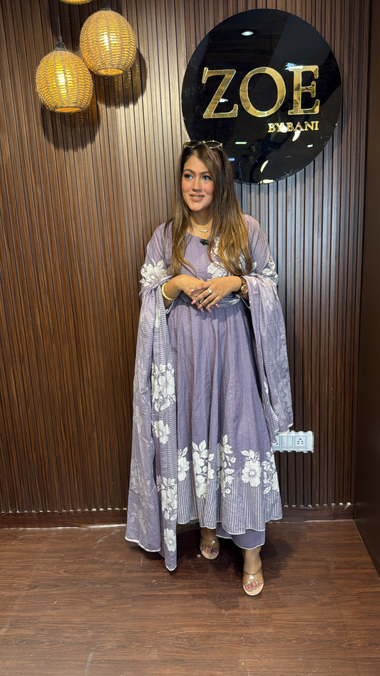 PRINTED COTTON ANARKALI SUIT