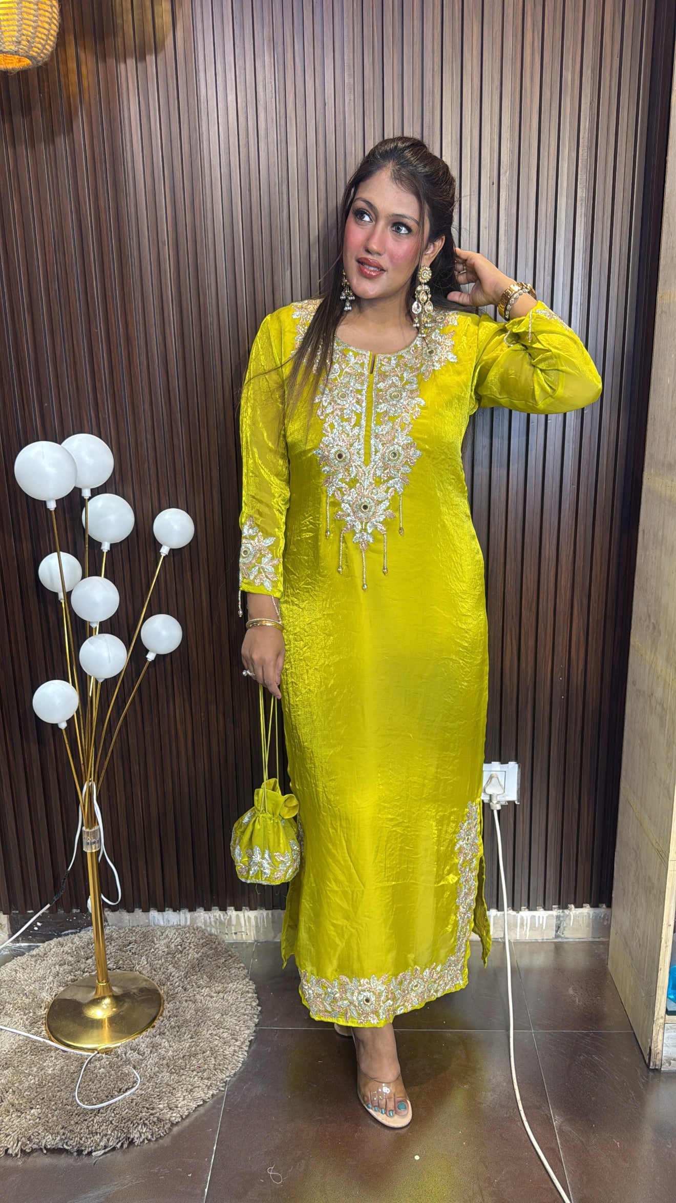 NEW SHIMMER LONG DRESS WITH PANTS