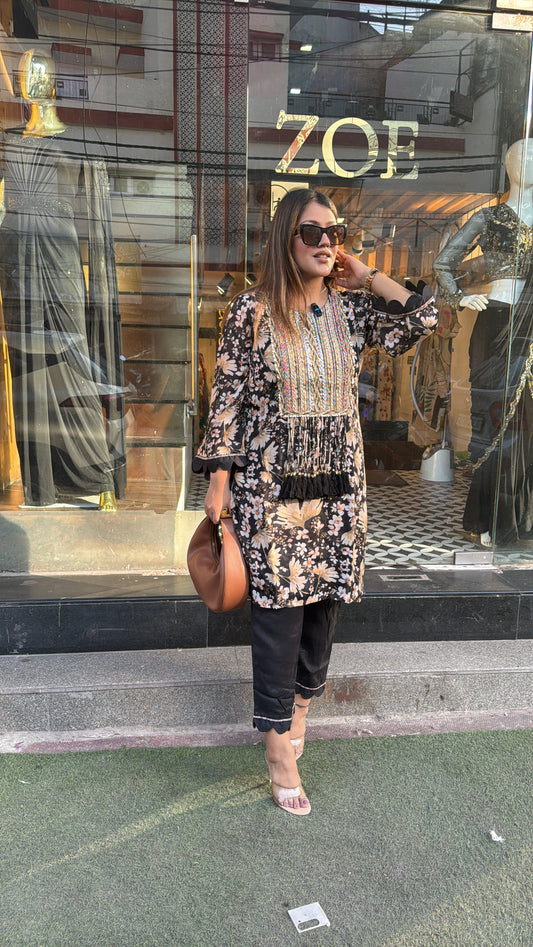 PRINTED BLACK CORD - SET