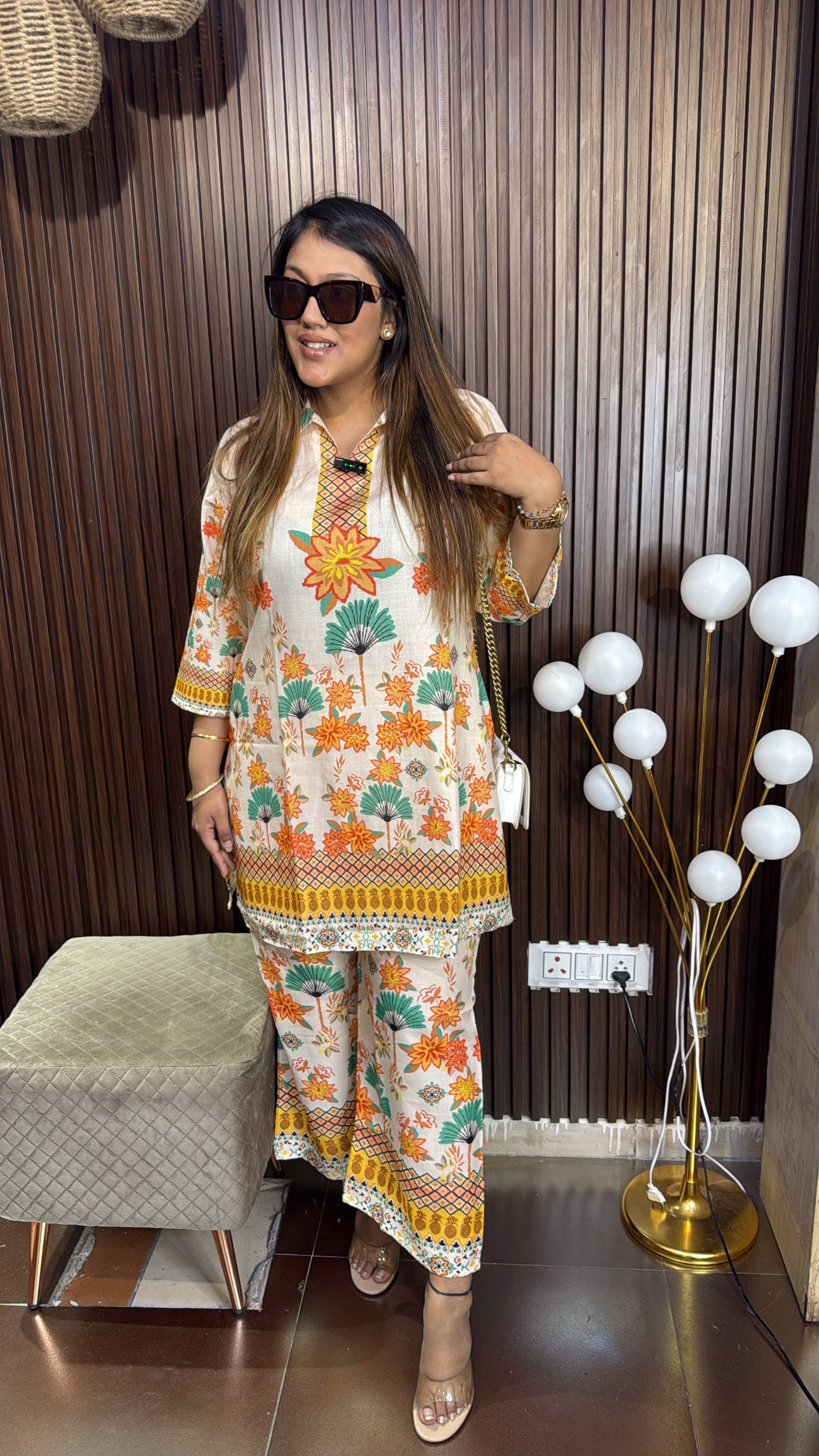 PRINTED COTTON CORD-SET