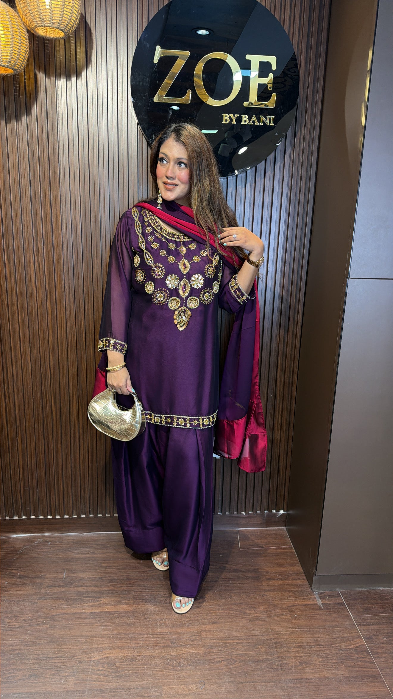 DOUBLE COLOUR FARSHI SUIT