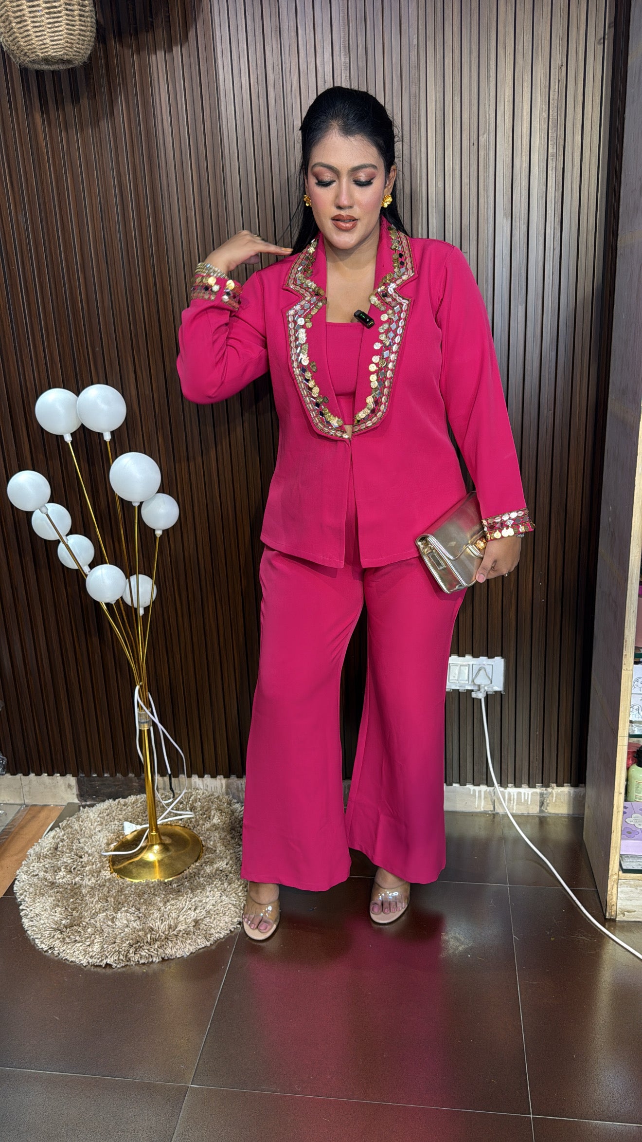 MIRROR WORK BLAZER SET