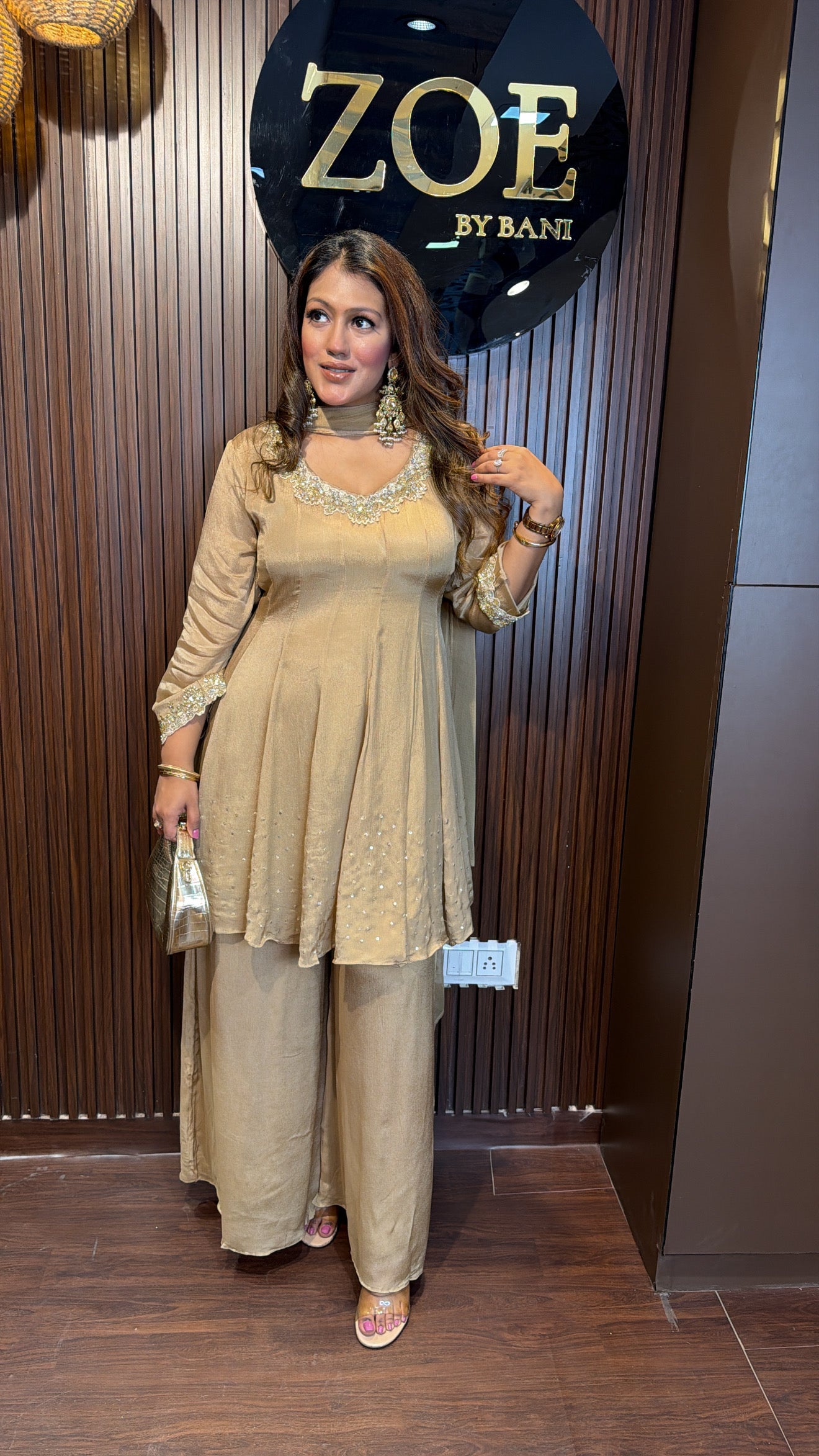 SHORT PEPLUM SHARARA SUIT