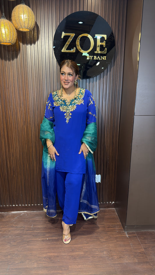 New royal blue Pant suit